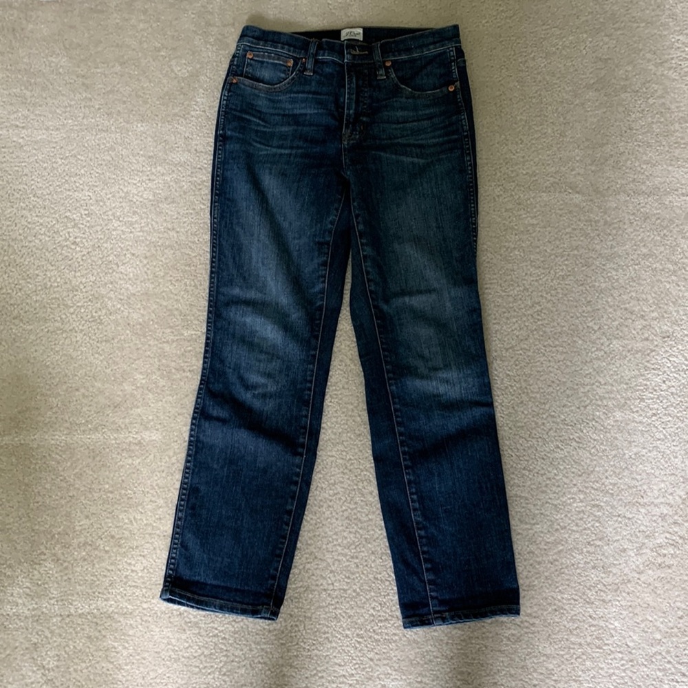 J. Crew Vintage Straight Jeans in dark medium vintage wash size 28